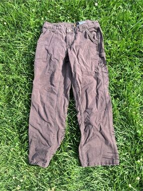 Carhartt Kids Brown Cargo Work Pants with Utility Pockets